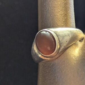 925 Silver and Brown Stone Ring size 7-8